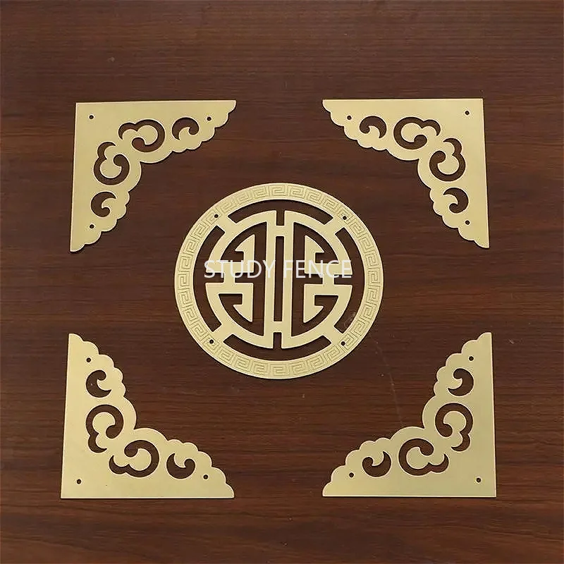 5pc/lot Metal Boxed Patch Set Table Corner Decorative Patch Furniture Decoration Household Hardware Accessories Desktop Patch
