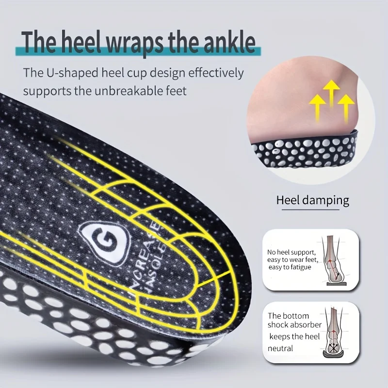 Plantillas para zapatos con aumento de altura para hombre y mujer, plantilla deportiva suave y cómoda para correr, almohadillas para zapatos en crecimiento de 1,5/2,5/3,5 cm, 1 par