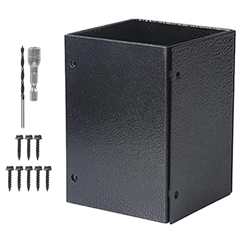 

1 set Adjustable Post Deck Bases Post Protector Railing Cover Fence Mailbox Guard Metal Column Kit Wooden PostBracket