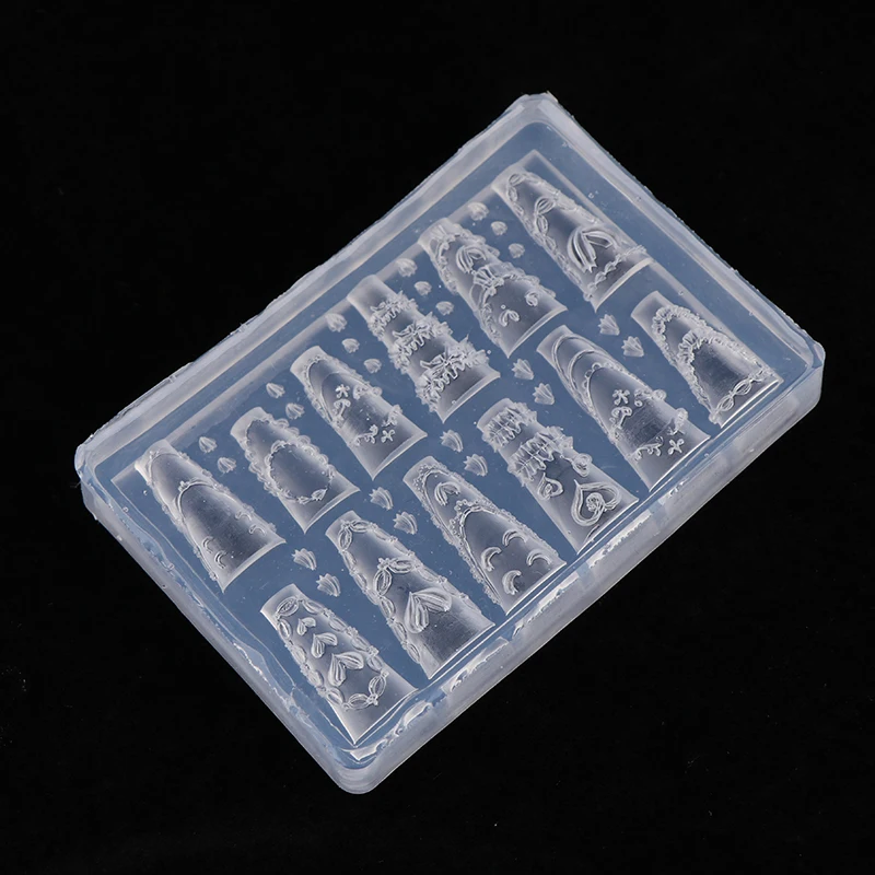 3D 케이크 크림 스커트 리본 아크릴 몰드 네일 아트 장식 DIY 디자인 실리콘 네일 아트 몰드 템플릿 네일 참용