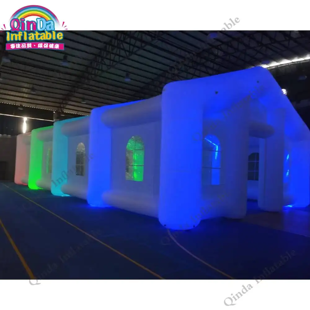 Outdoor Commercial Inflatable Cube Party Tent,Duarble Customized Inflatable Oxford Cloth Tent With Led Light