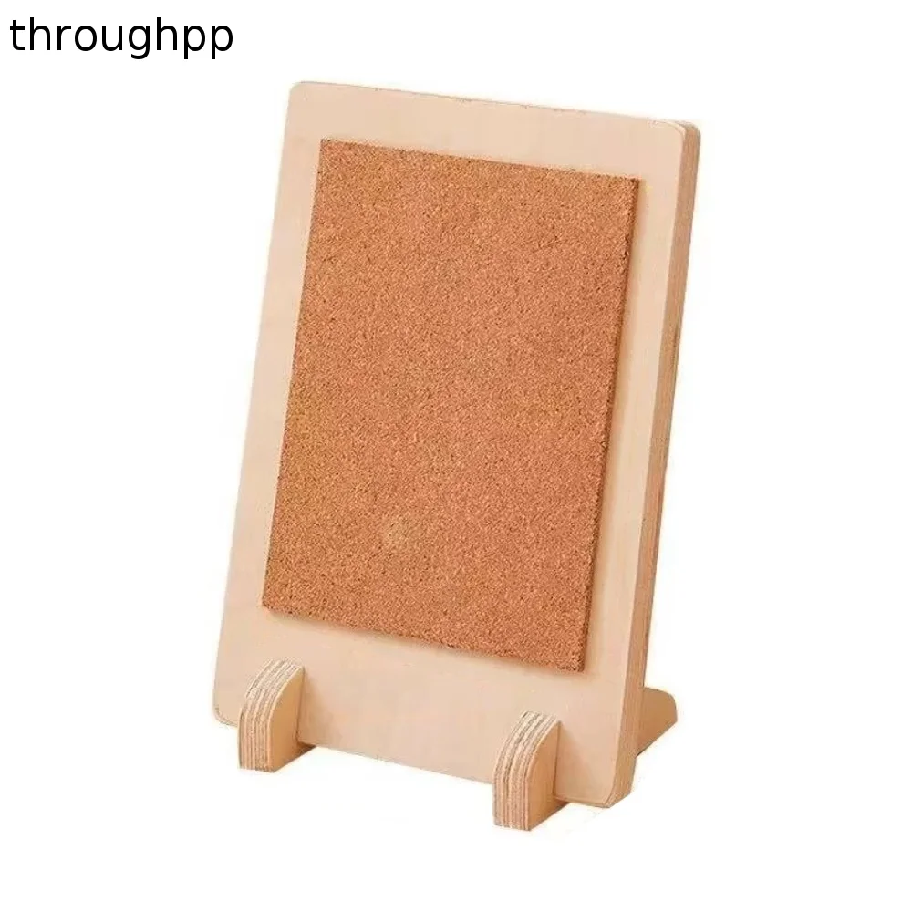 Solid Wood Cork Message Board Stable Multi-Purpose Notice Pin Memo Rack Decorative Soft Cork Tabletop Display Stand Kindergarten