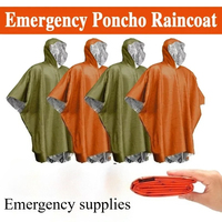 Emergency Waterproof Raincoat Aluminum Film Disposable Poncho Warm Thermal Rainwear Blankets Survival Tools Camping Equipment
