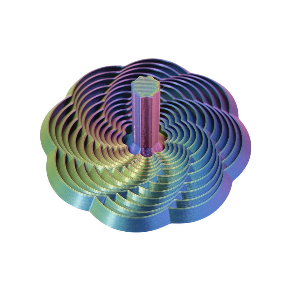 PLA Expanded Sensory Fidget Star with Handles Whirling Spiral Fractal Fidget Hexagon 3D Printed Stress Relief