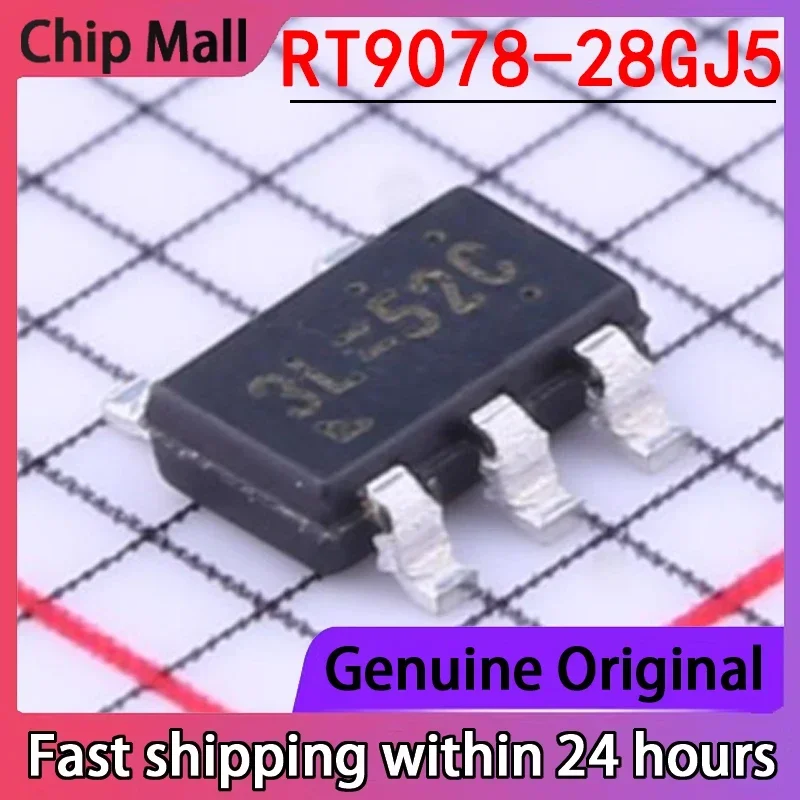10PCS New RT9078-28GJ5 Package SOT23-5 5.5V 2.8V 300mA Linear Regulator (LDO)