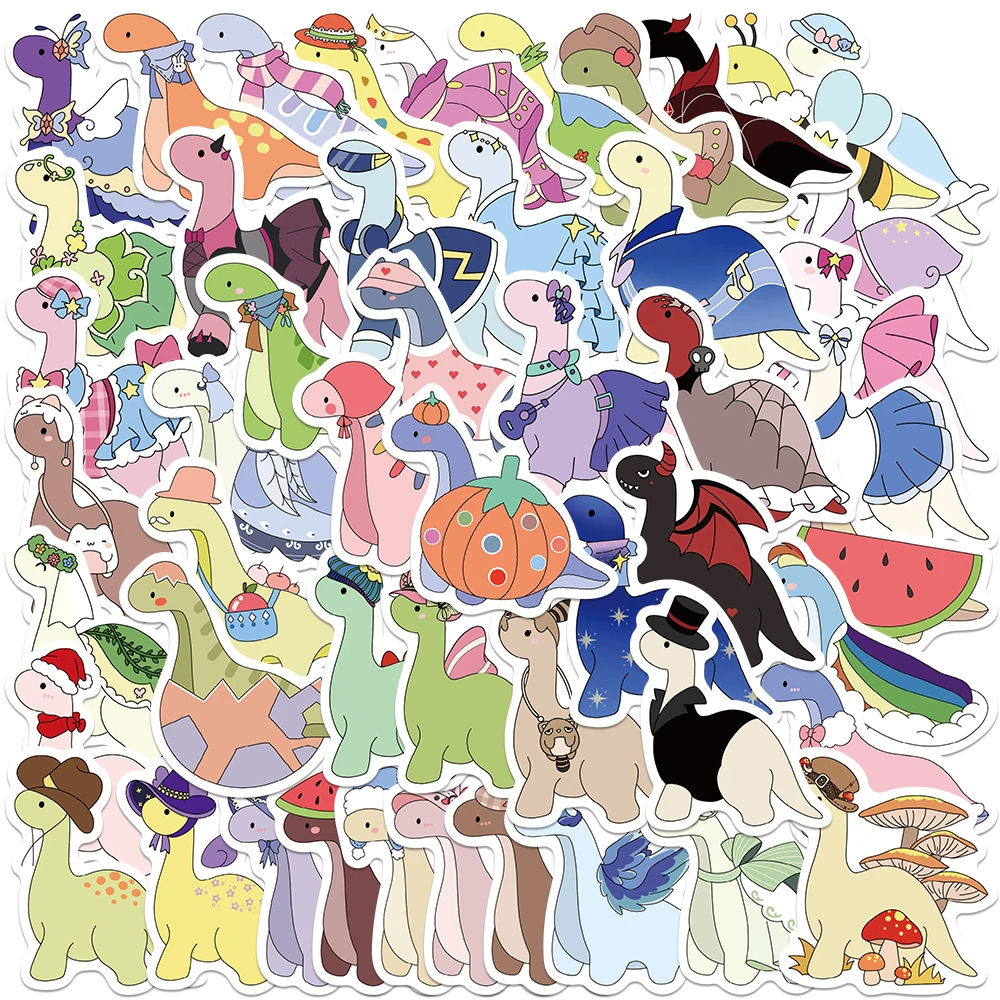 

50pcs Funny Cute Cartoon Animals Dinosaurs Stickers For Luggage Guitar Laptop Skateboard Waterproof Graffiti Vinyl Decals