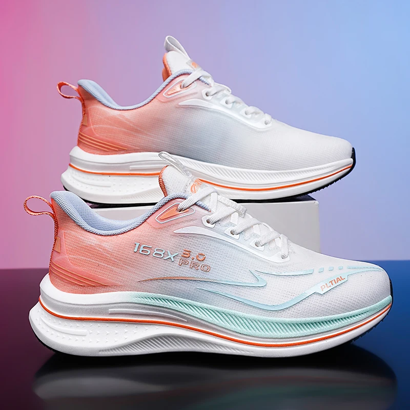Men Carbon Plate Running Shoes Breathable Women Athletic Tennis Sneakers Cushion Sport Trainers Outdoor Marathon Jogging Shoes - view 2