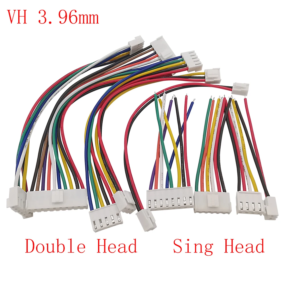 5Pcs VH 3.96 3.96mm 2/3/4/5/6/7/8/10Pin Housing Female Plug Connector With Cable Wire 22AWG 100mm 200mm 300mm