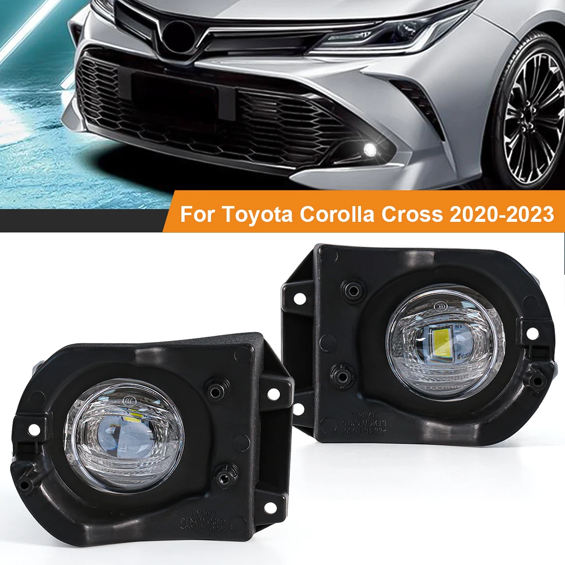 For Toyota Corolla Cross 2020 2021 2022 2023 Led Fog Lamp DRL Daytime Running Lights White Headlight Foglights Waterproof 12V