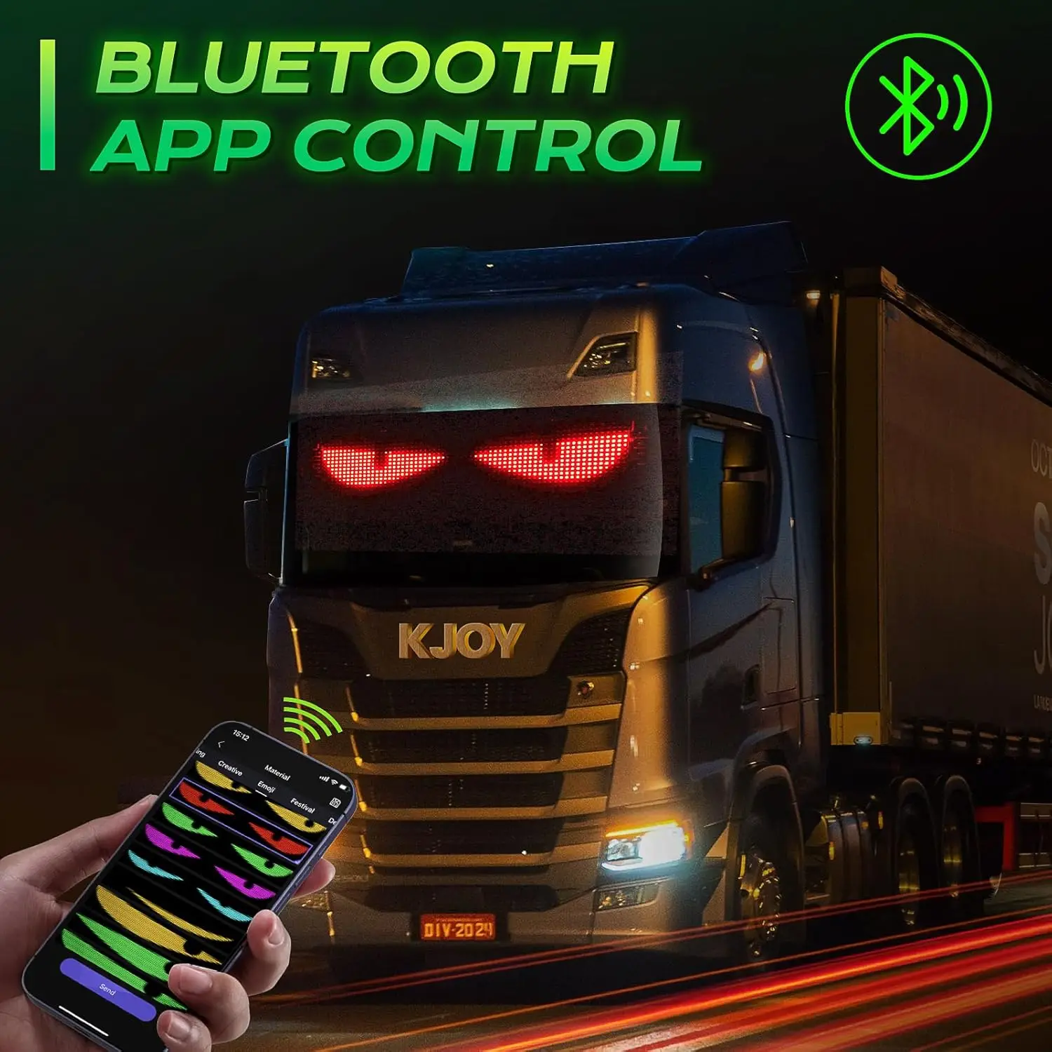 Devil Eyes Luce LED Display LED a scorrimento digitale flessibile Controllo APP Bluetooth Modello di testo personalizzato Animazione Segnale LED per auto