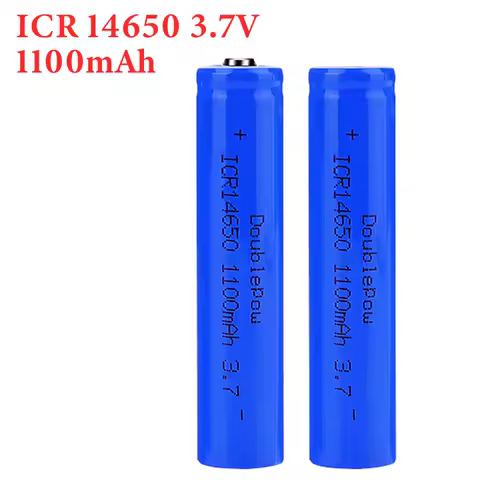 Doublepow 14650 Lithium Battery 3.7V 1100mAh Icr14650 Rechargeable Batteries for Electric Toothbrush Microphone Small Flashlight