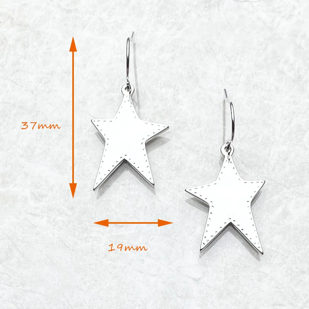 Ear Drop Earrings Star Winter Brand New Europe Style Vintage Jewelry For Women Rock Gift In 925 Sterling Silver