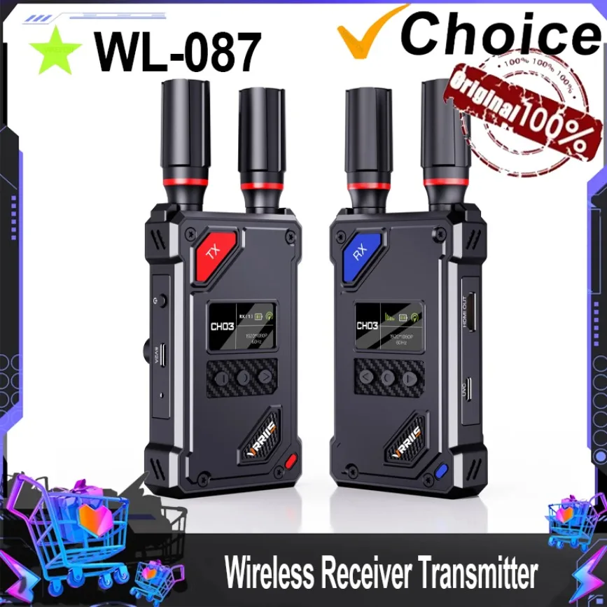 

Беспроводной HDMI-совместимый передатчик-приемник, комплект видеоудлинителя для домашних игровых камер, поддерживаемых аккумуляторов серии NP-F