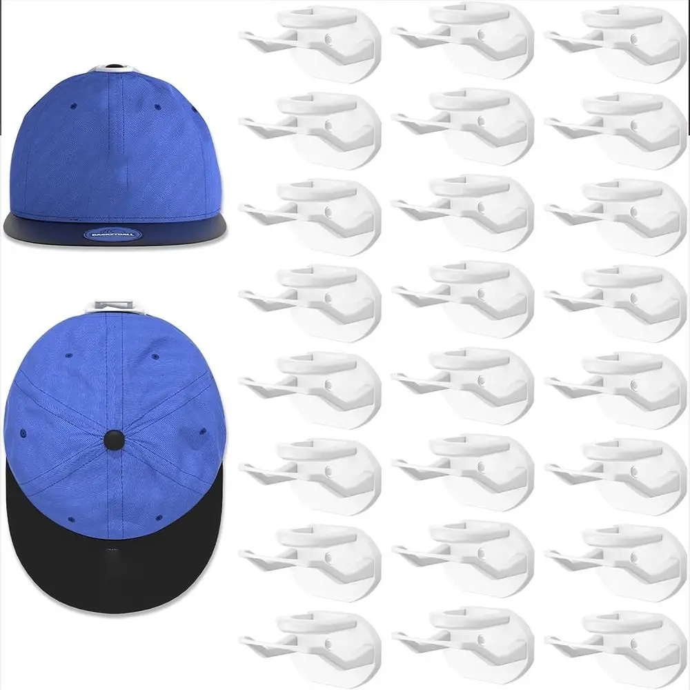 1/4Pcs Space Saving Adhesive Hat Hooks for Wall No Drilling Plastic Removable Hat Rack Baseball Caps Organizer Wall Mounted