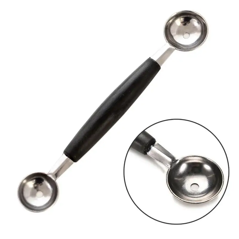 Double Headed Fruit Baller Scoop Stainless Steel Mini Ice Cream Scoop Dualuse Fruit Carving Device Multifunctional Kitchen Tool