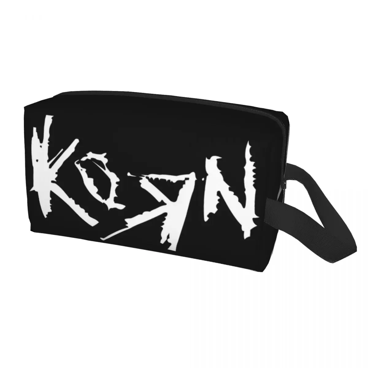 Custom Nu Metal Rock Band Korns Travel Cosmetic Bag Women Makeup Toiletry Organizer Ladies Beauty Storage Dopp Kit