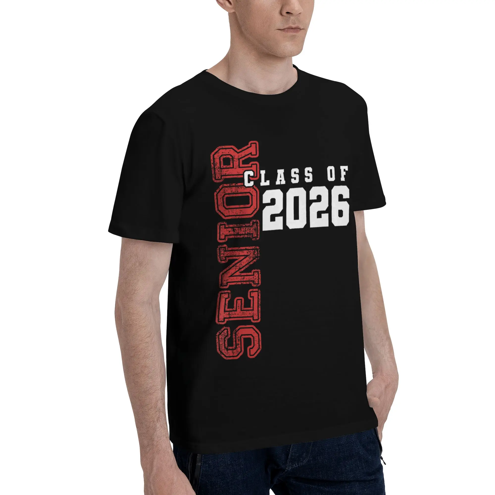 Men Women Graphic Printed Class of 2026 Senior Graduation  Tee T Shirt Pure Cotton  T-shirts Clothing