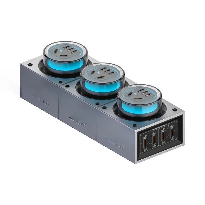 240W super fast charging desktop, charging station colorful ambient light