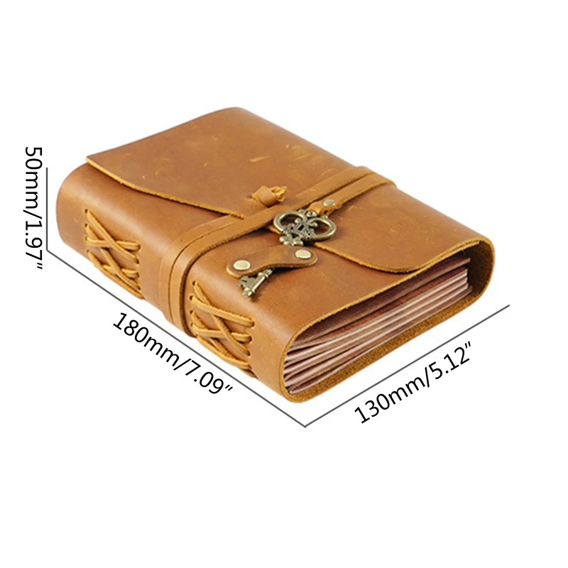 Antique Leather Vintage Journal Writing Notebook Key Bandage Journal Notepad Thick Paper for Work Travel Daily Life Recording