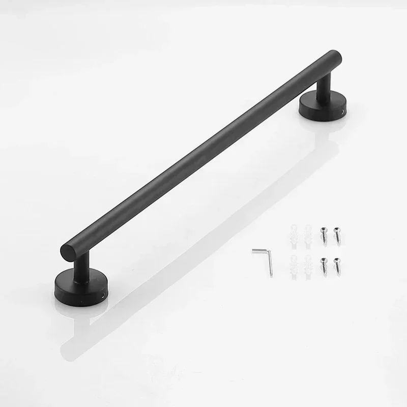 Wall Mount Matte Black Bathroom Hardware Set Stainless Steel Towel Bar Towel Ring Paper Holder Hook Modern Bath Accessories Set