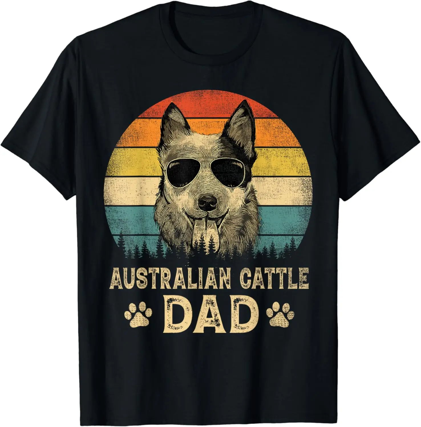 

Vintage Australian Cattle Dad Dog Lovers Father's Day Tee T-Shirt