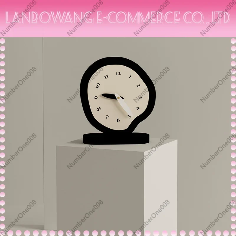 Cream Style Silent Desktop Table Clock Creative Aesthetic Decorative Desk Clock for Living Room Entryway Bedroom Bedside