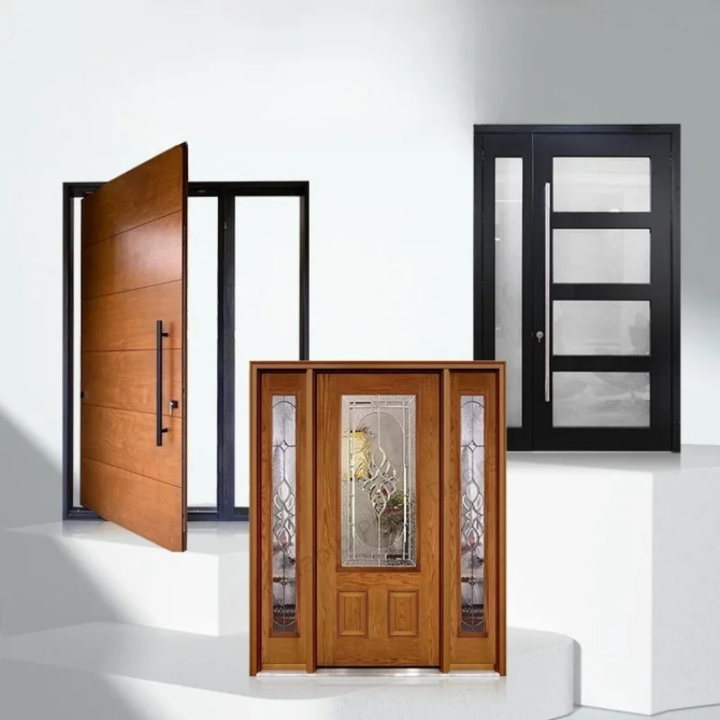 Customized villa door Rural self-built house Modern simple single-open push to enter the door