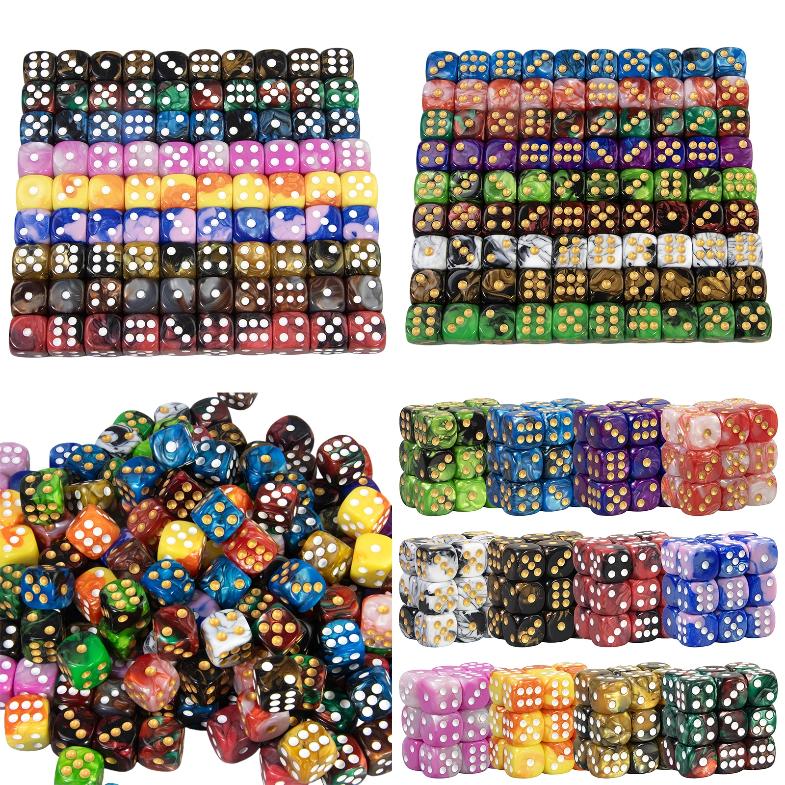 

5pcs 16mm Cube Dice D6 Standard Circular Dots Dice Table Game Rounded Corner Dice for Party Entertainment Board Game