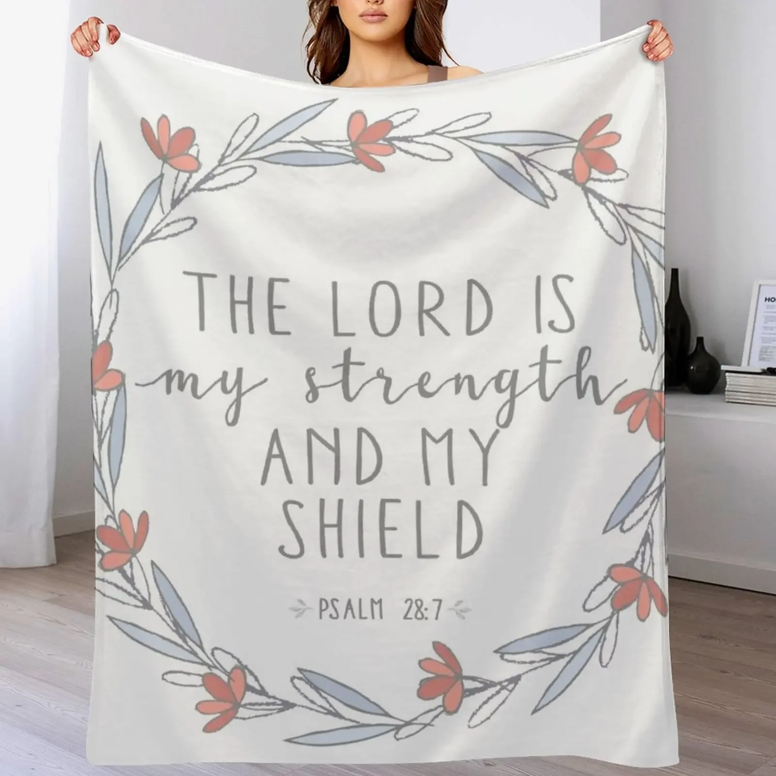 Psalm 28:7 Throw Blanket Durable Warm Blanket for Daily Home Use