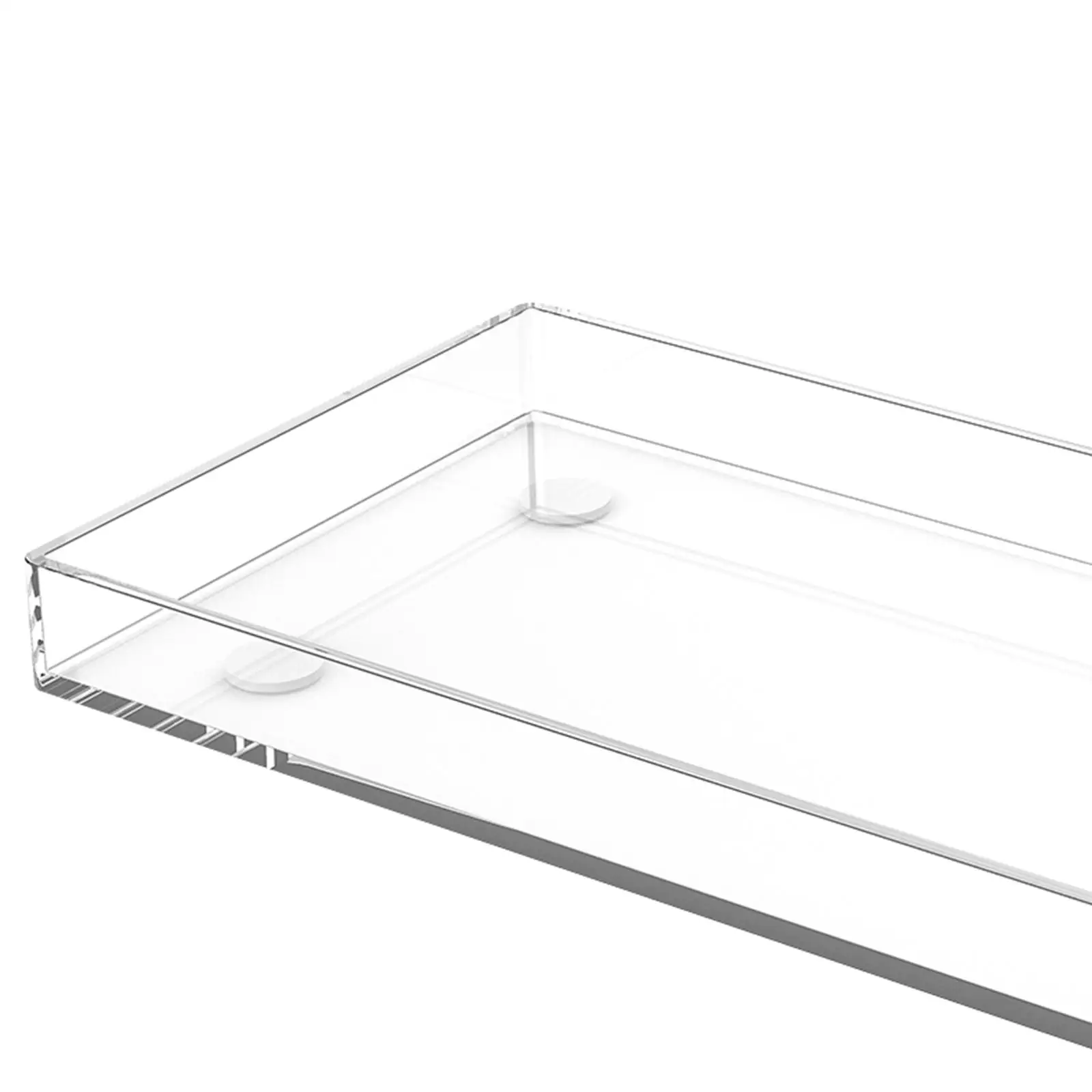 Transparente Acryl-Schale, große dekorative Präsentationsschale, rechteckiger Organizer, Aufbewahrung, Schminktisch-Dekoration für Badezimmer und Esstisch
