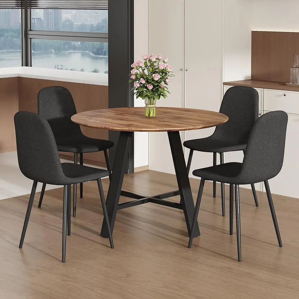 

Dining Table Set for 4, Modern Kitchen Dining Table Chairs Set for 4, 42 Wood Dining Room Table Set amp 4 Upholstered Chairs fo