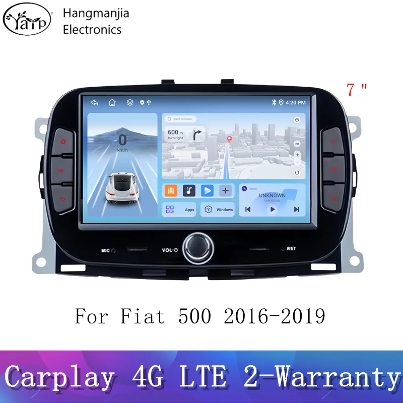 Hangmanjia-Autoradio Carplay sans sièges, navigation GPS, lecteur Spectrum pour voiture iliation 500, Abarth 2007-2019, limite