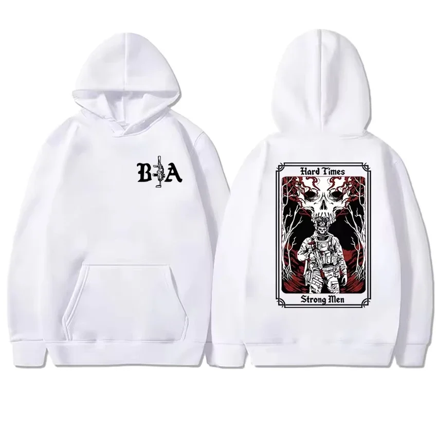 Hard Times 2026 Brothers In Arms Double Sided printed Hoodies Men Women vintage Hip Hop streetwear Unisex Fleece Sweatshirt Coat
