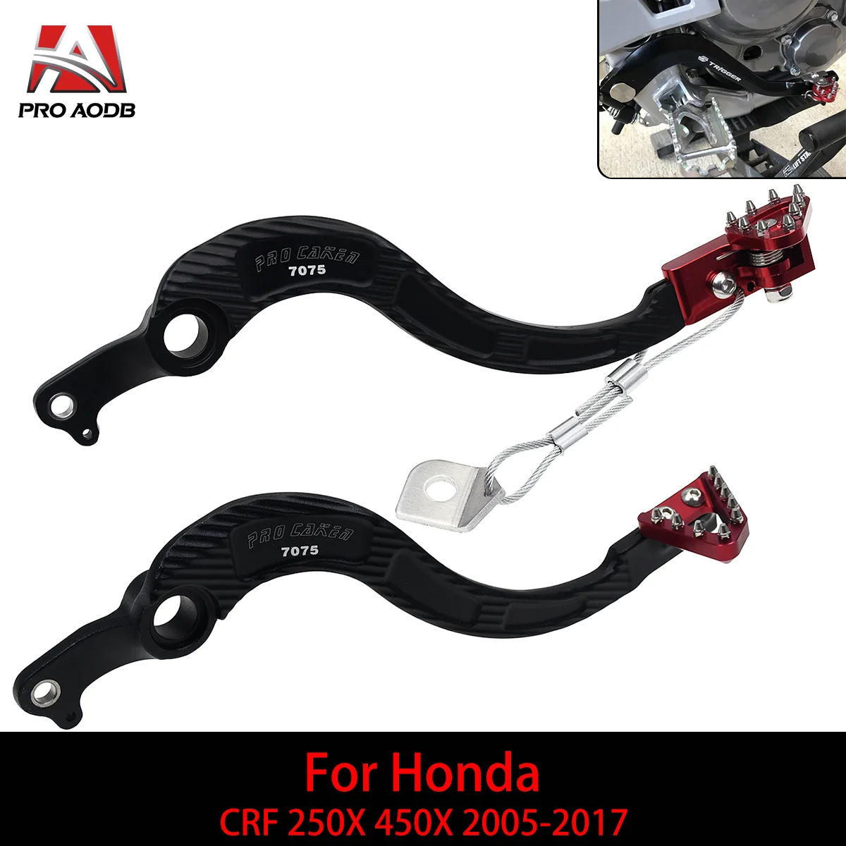 

For Honda CRF250X CRF450X CRF 250X 450X 2005-2014 2015 2016 2017 Motocycle Universal CNC Aluminum Rear Foot Brake Pedal Lever