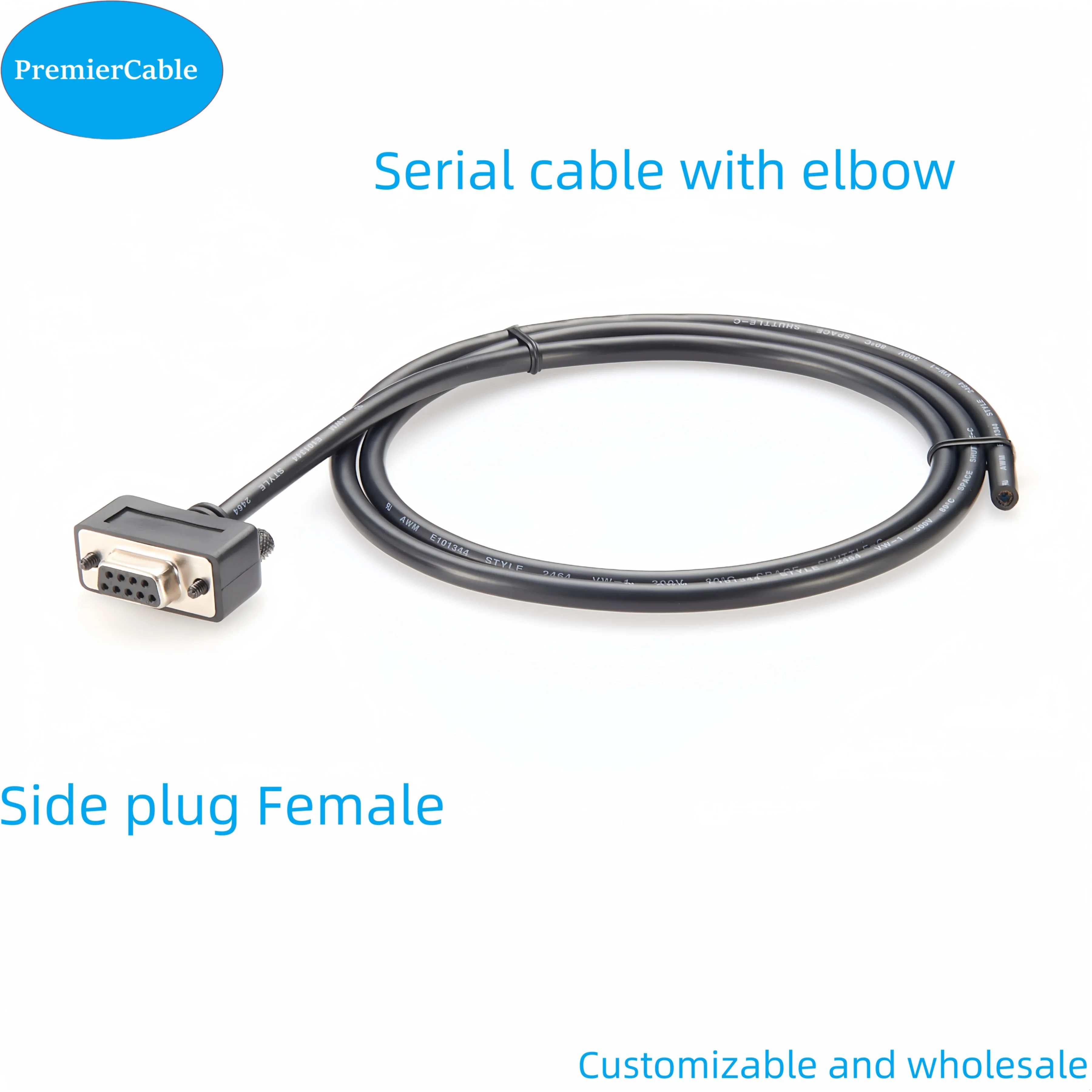 Low Profile Cable DB9 Female Extension Cable 180 Degree D Sub 9 Pin RS232 Serial Cable for Computers Printers Pos Scanner Modem