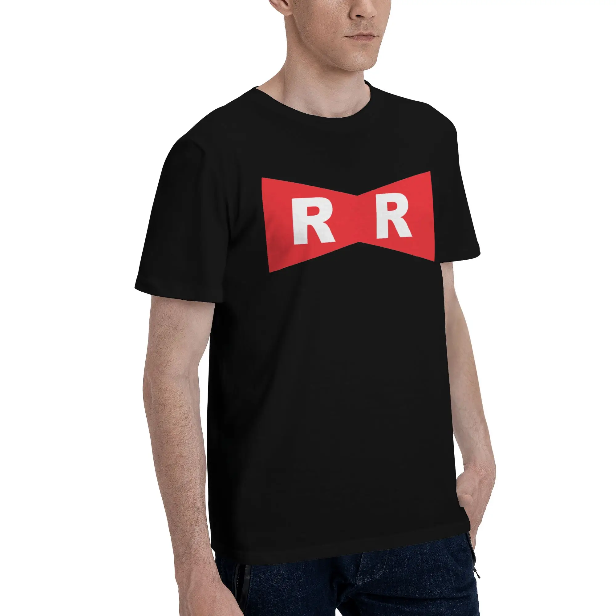 تي شيرت Dr.Gero للجنسين بأكمام قصيرة جرافيك التنين الشريط الأحمر الجيش تي شيرت الشارع الشهير فضفاض كبير الحجم 100% قطن تي شيرت #2