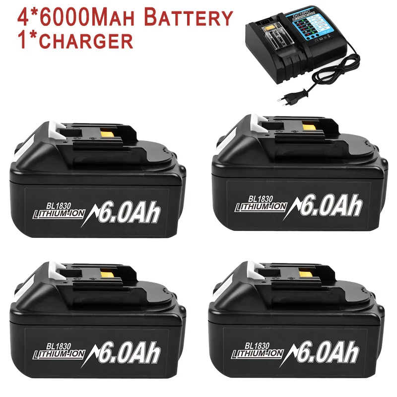 Voor Makita 18 V BL1830 BL1860 BL1850B BL1850 BL1840 Schroevendraaier Batterij & Oplader 18 V Vervanging Power Tool Batterij ﻿ - afbeelding 1