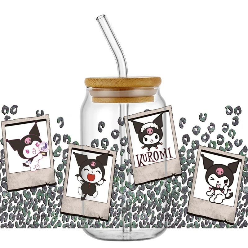 Imagem -04 - Miniso 3d Kuromi Série uv Dtf Transferências Adesivo Cartoon Cup Wrap para 16oz Libbey Óculos Faça Você Mesmo Caneca Lavável