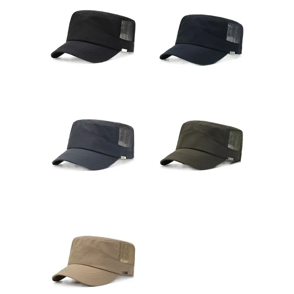 Breathable Casual Golf For Men Outdoor Sun Hat Sunscreen Snapback Cap Flat Top Cap Mesh Baseball Cap Visors Cap