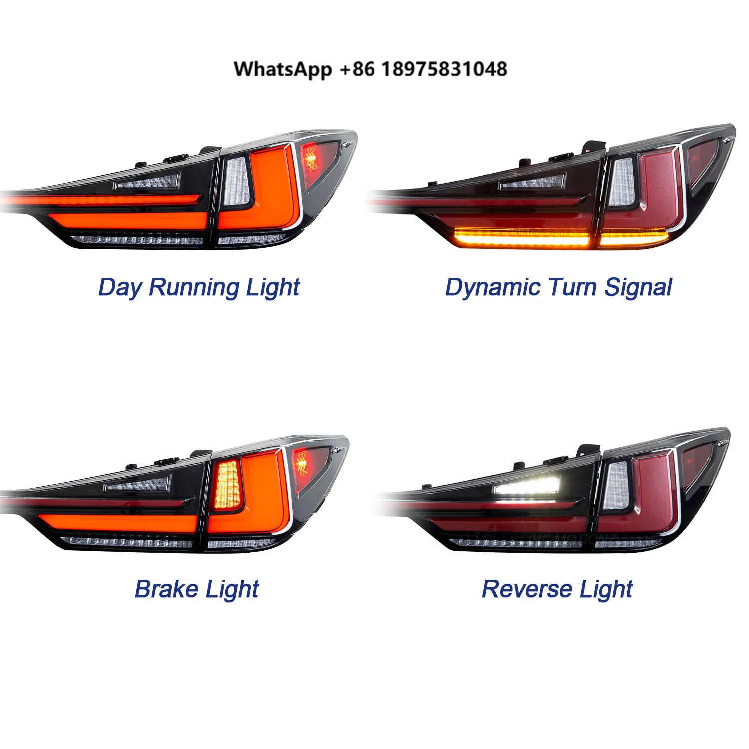 

HCMOTIONZ New LED Car Rear Back Lamps Assembly Tail Lights forLexus RX350 450h F DRL Start up Animation 2016-2022