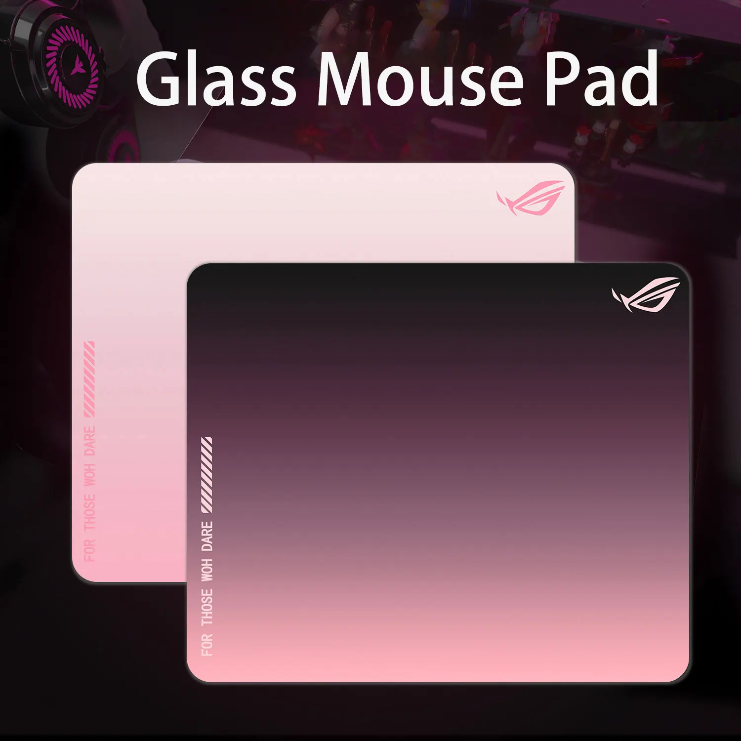 Minimalist Gradient Pink Simple Glass Mouse Pad Large Custom Frosted Surface Desk Mat Tempered FPS Office Pad Gaming Accessories
