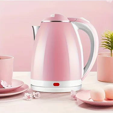 AU Plug Electric Kettle,Cordless Pot, Portable Electric Kettle,Double Layer Anti Scalding Hot Pot,Strong Fast Boiling Pot,Pink