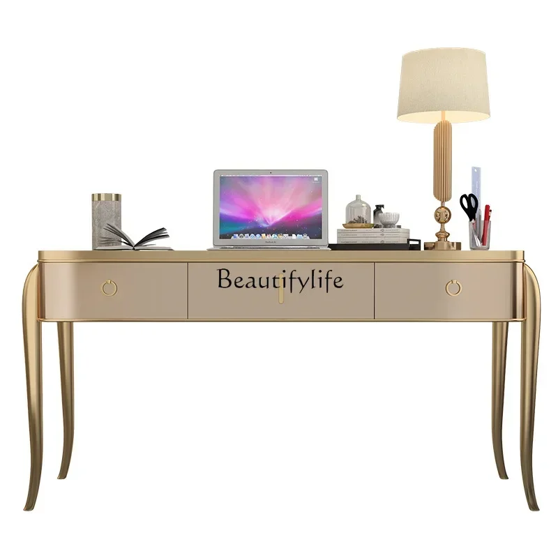 

Light luxury modern simple home study office writing desk solid wood paint American desk