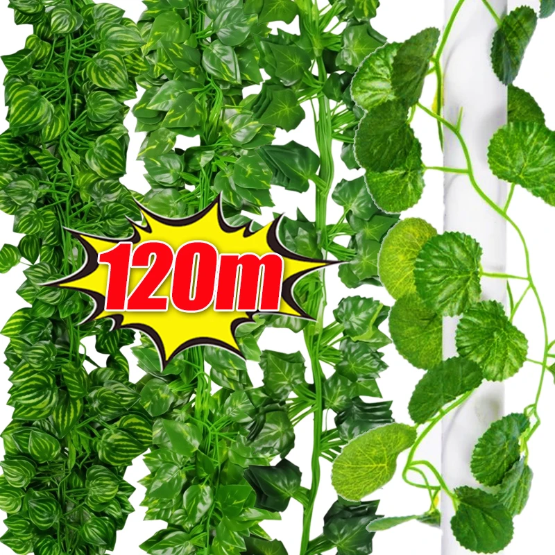 

Искусственный зеленый плющ, лоза, гирлянда, искусственные листья, растения, подвесные гирлянды из ротанга для сада, свадьбы, вечеринки, украшение стены дома