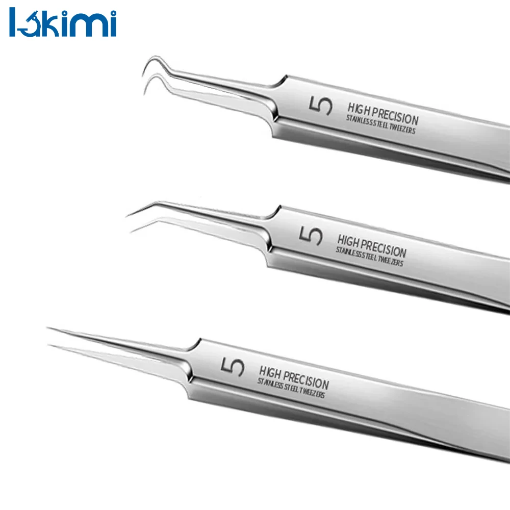 

Нет. 5. Ультратонкие пинцеты для черных точек, специальная игла от прыщей, зажим для прыщей, инструменты для соскабливания и закрытия салона красоты LK-AA07