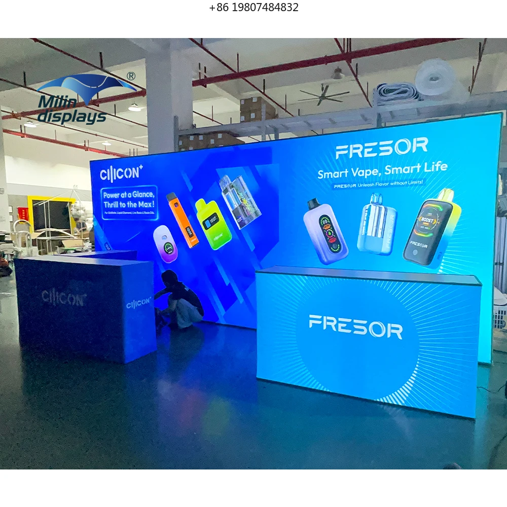 Display Aluminum Frame Backwall SEG Backlit Fabric Light Box Sign Factory Customized Advertising LED Light Backdrop Portable