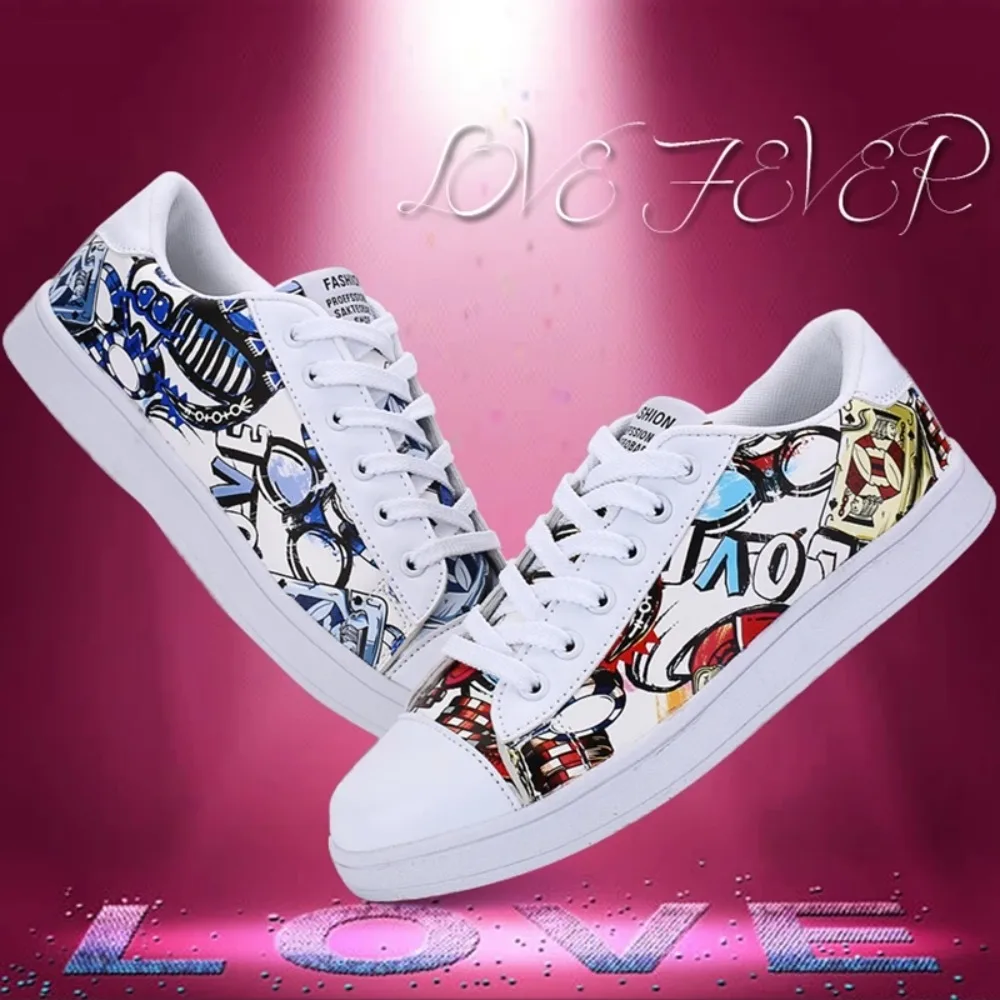 

Men Women Spring Summer Autumn Leather Casual Flat Sneakers Waterproof Students Walking Running Sports Skateboard Shoes Non-slip