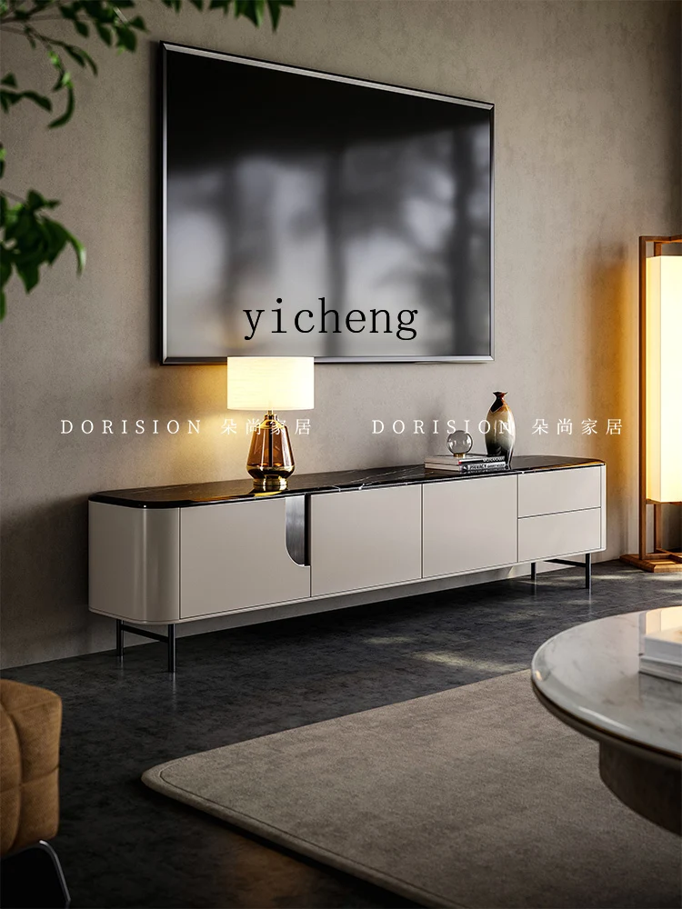 

XL TV Cabinet Coffee Table Combination Floor Cabinet Solid Wood Marble Light Luxury TV Cabinet