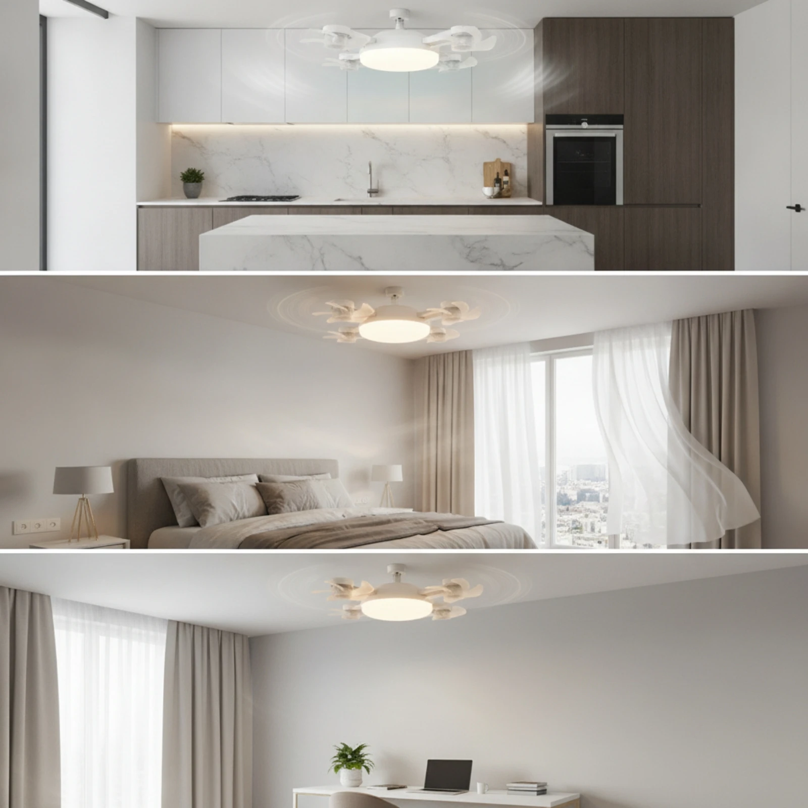 Ceiling Fan Light with Wireless Control Adjustable Fan Light with Wireless Control Fixture Screw Base Integrated for Bedroom