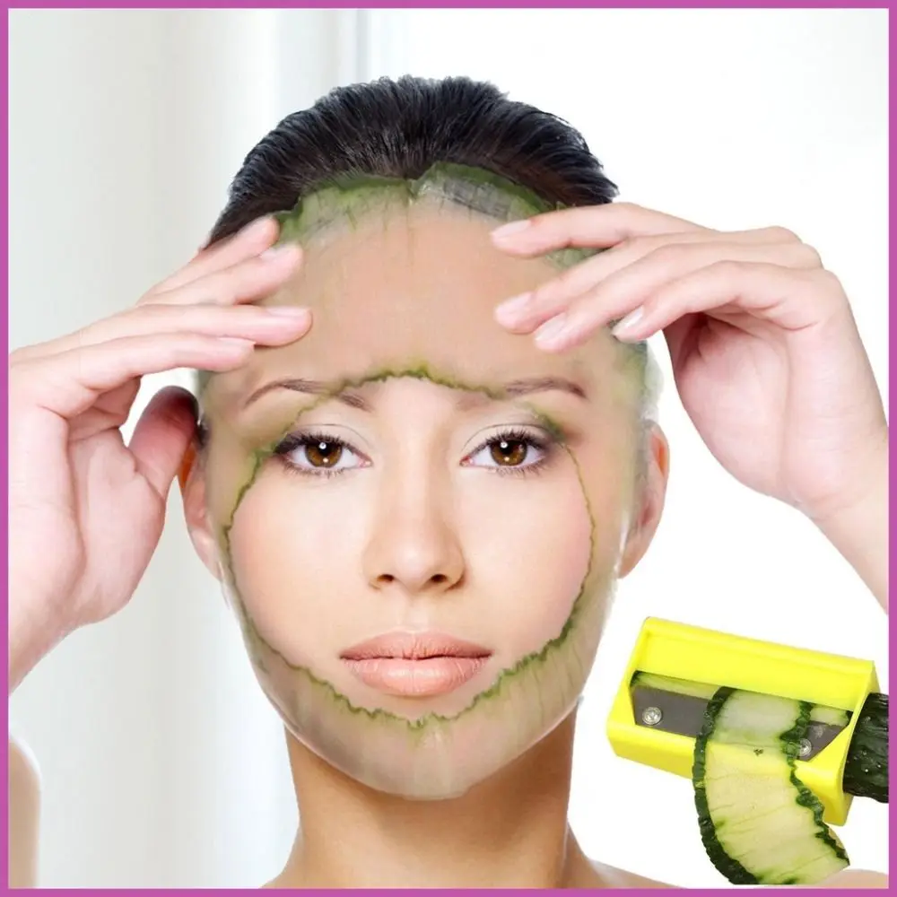 Handleiding Komkommer Masker Cutter Roterende Dunne Komkommer Snijmachine Met Spiegel Gezichtsverzorging Keuken Gadget Accessoires Vrouwen